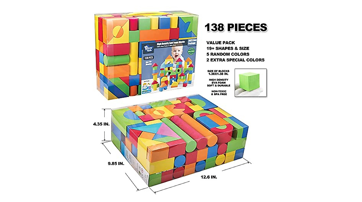 Soft Stacking Foam Blocks for Toddlers - 138 Pieces