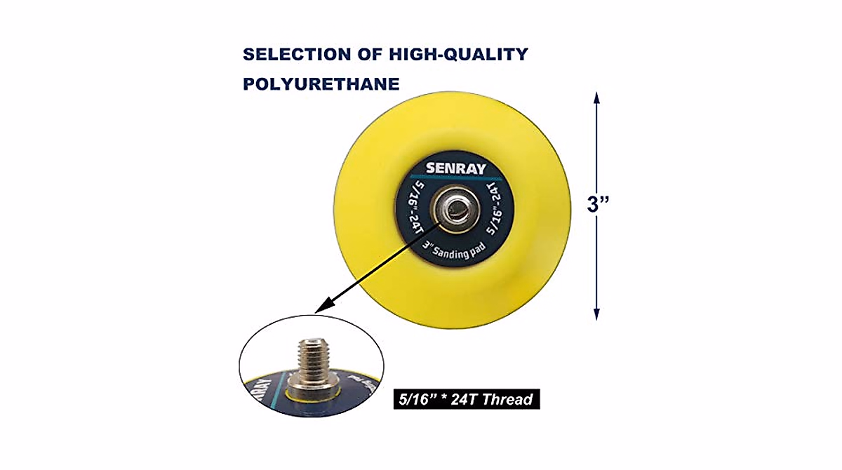 SENRAY 3-Inch Dual-Action Hook & Loop Backing Plate Set - Professional ...