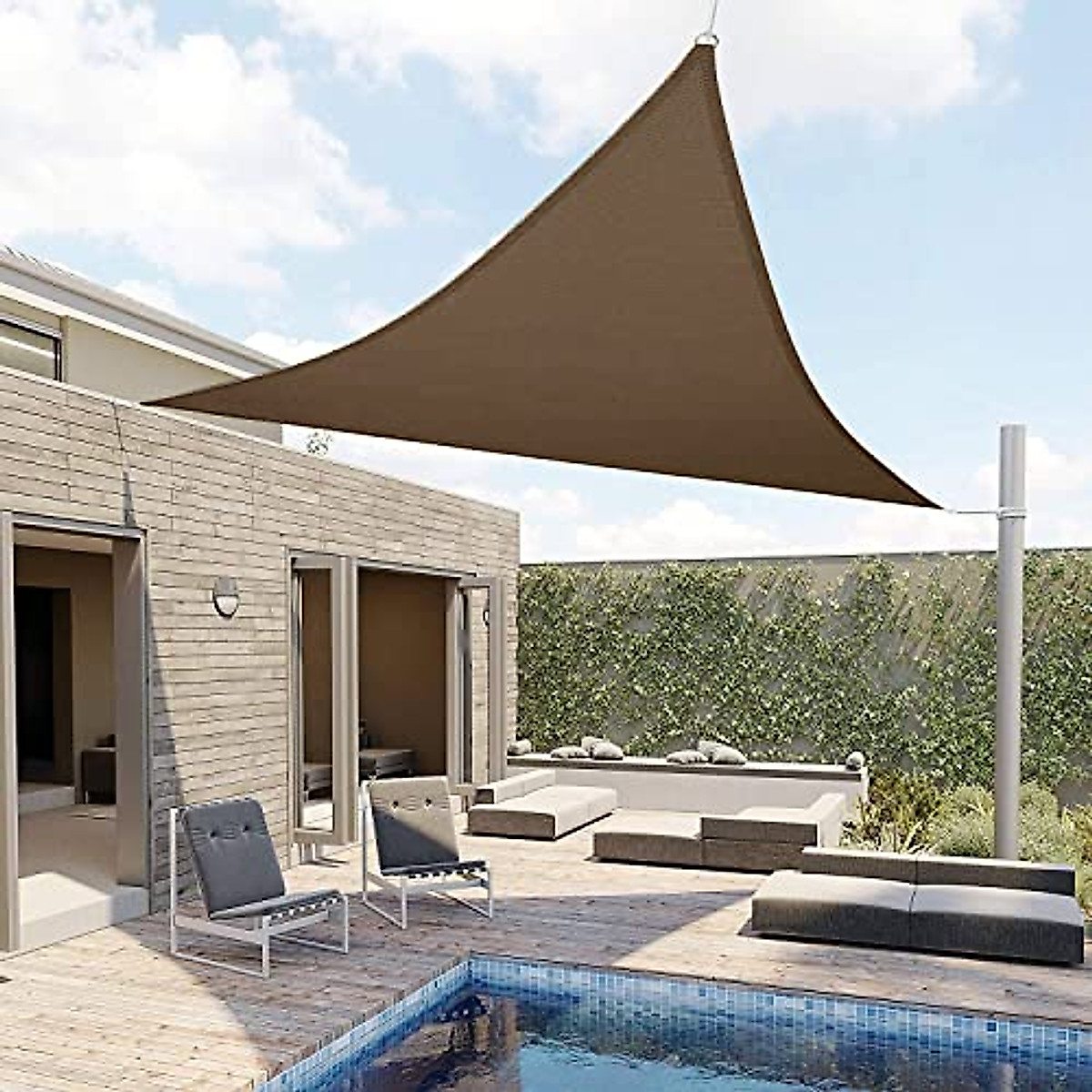 thumbnail image 2 of 8x8 Foot Square Shade Sail - Light Gray Sun Canopy For Patio, Garden & Outdoor Spaces 2 of 9