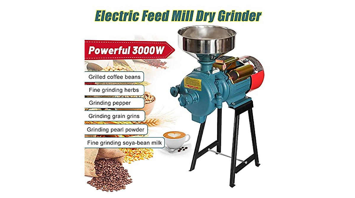 High-Power 3000W Grain Grinder Mill for Commercial Use