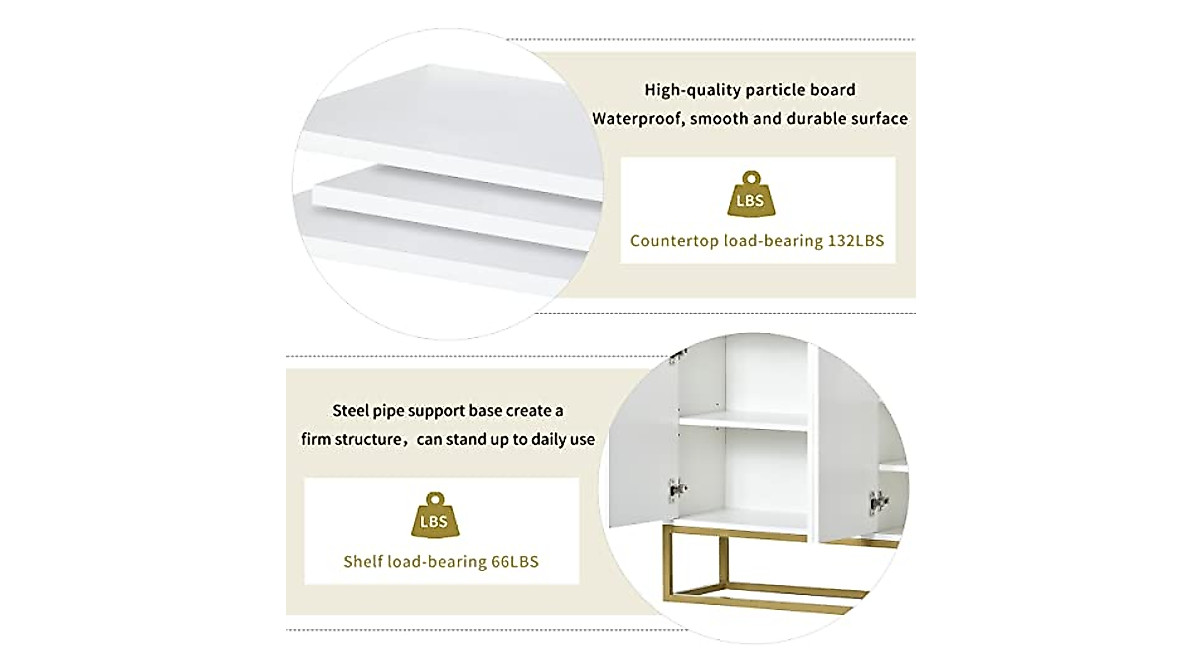 Merax Elegant White Sideboard - Stylish Storage Solution