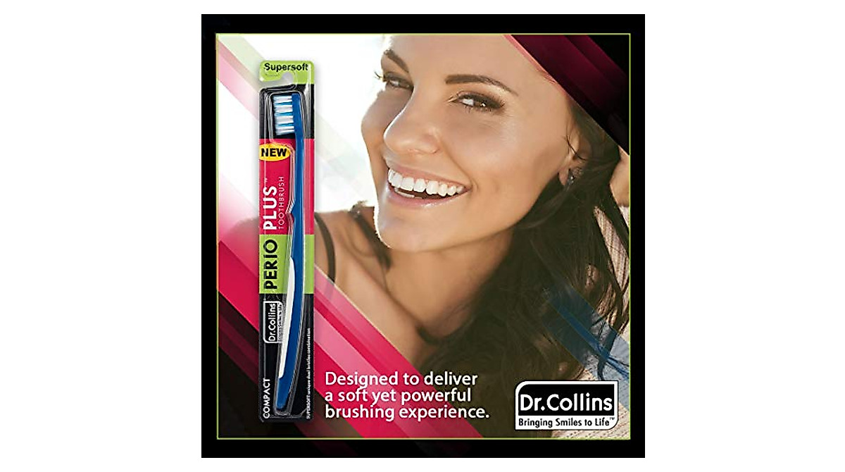 Dr. Collins Perio Plus Compact Toothbrush Pack of 2 | Gentle Yet ...