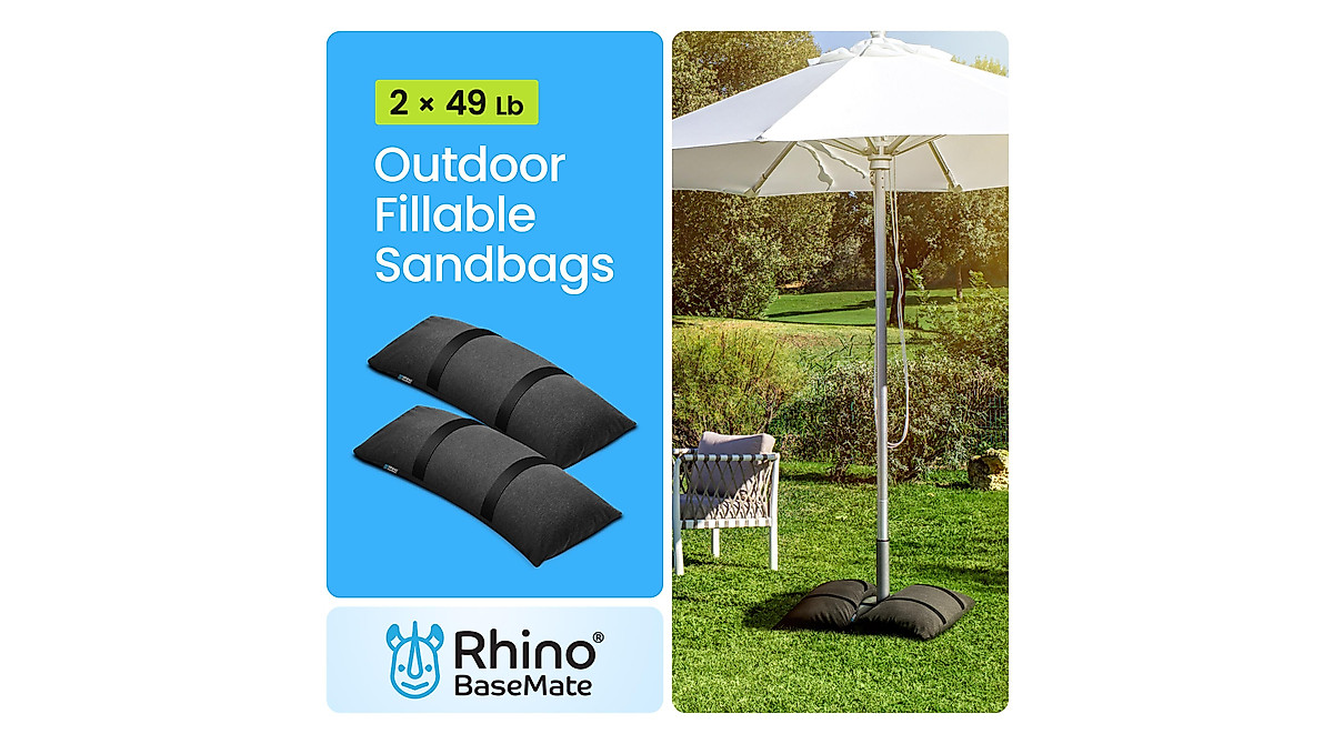 BaseMate Umbrella Base Weights - Durable Fillable Sand Bags