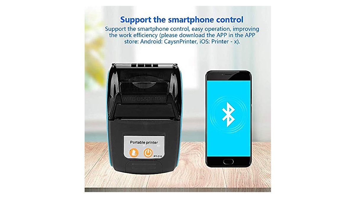 Portable Bluetooth Thermal Printer PT-210 for Mobile Receipts