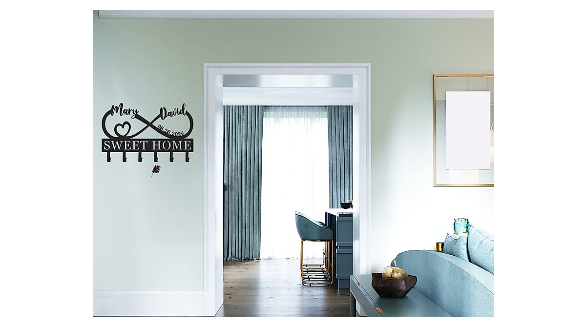 Personalized Metal Infinity Key Hooks for Your Home