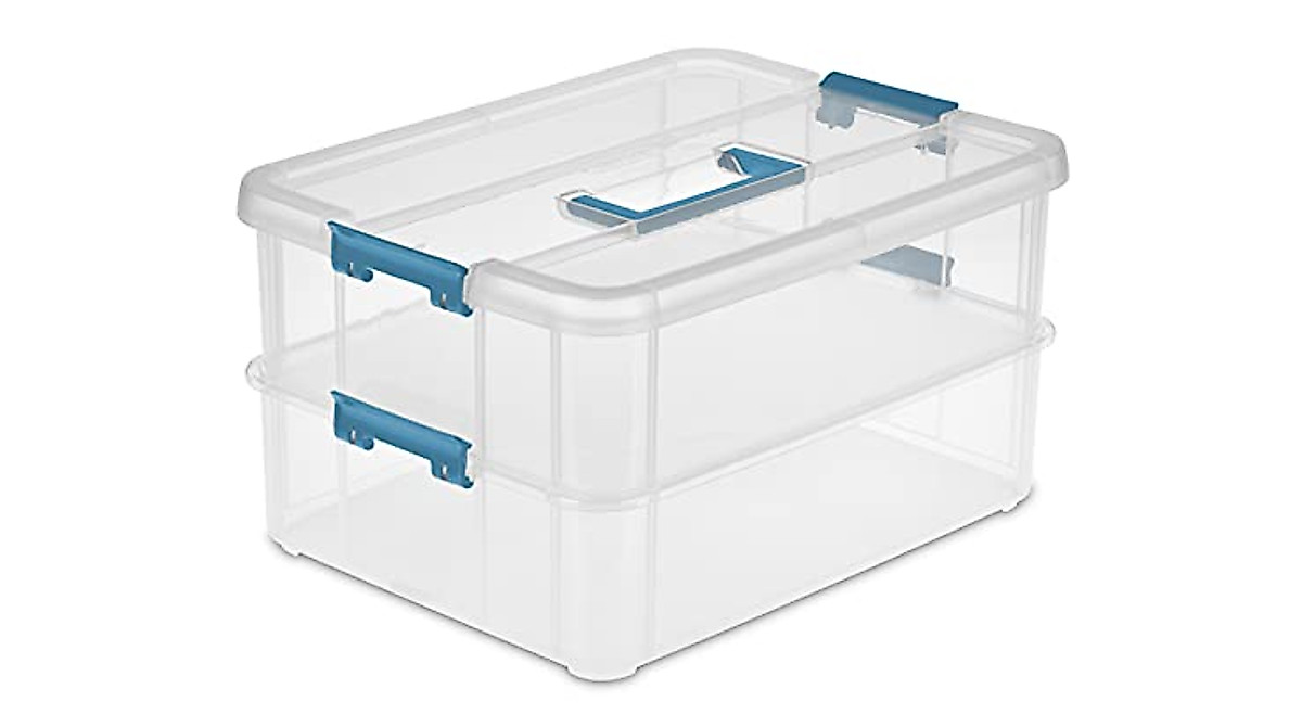 Sterilite 2-Layer Stack & Carry Storage Box with Handle