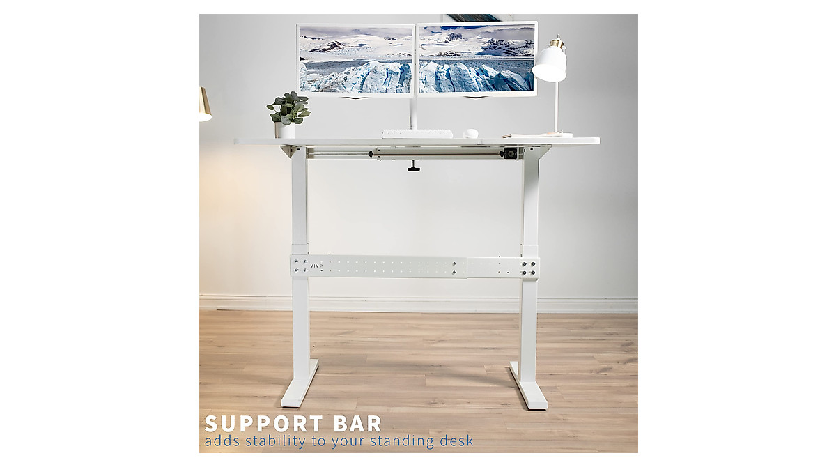 VIVO Clamp-on Desk Stabilizer Bar - Enhance Desk Stability
