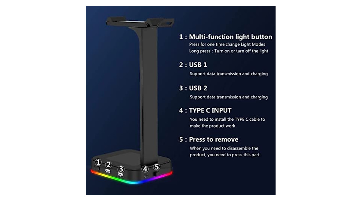 ANIIC RGB Headset Stand - Stylish & Functional