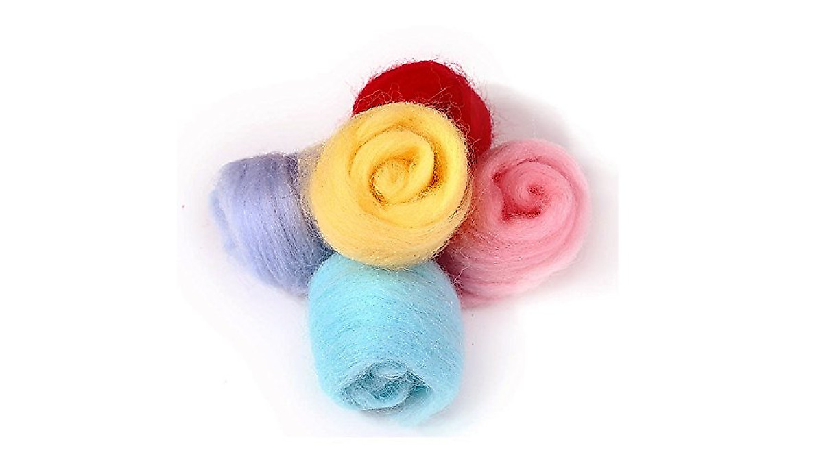 MOMODA 50-Color Wool Roving for Felting & DIY Crafts