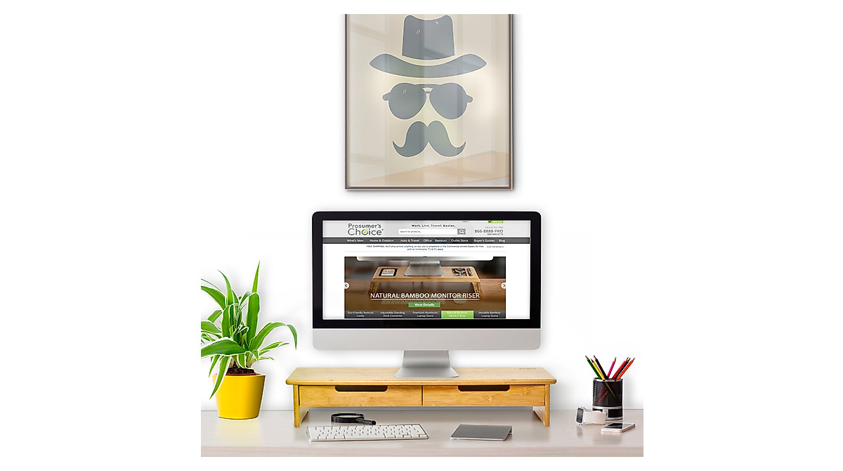 Prosumer's Choice Bamboo TV Stand with Drawers – 30” Long