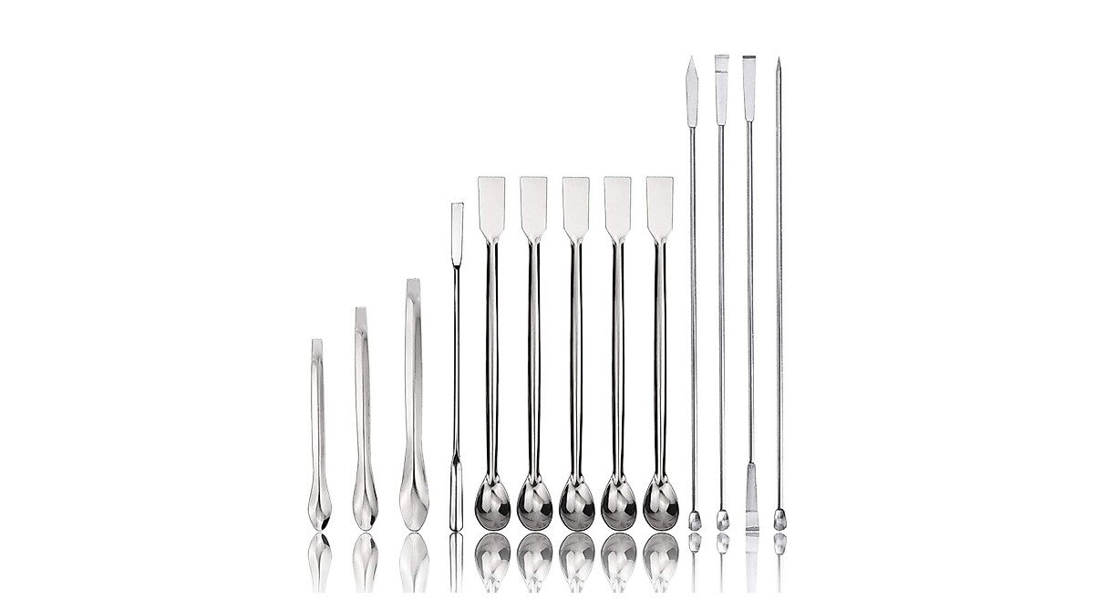 13Pcs Stainless Steel Lab Spatula Set for Precision & Durability