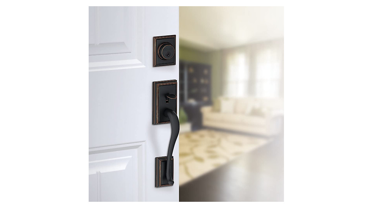 Schlage F58 ADD 622 Addison Matte Black Handleset