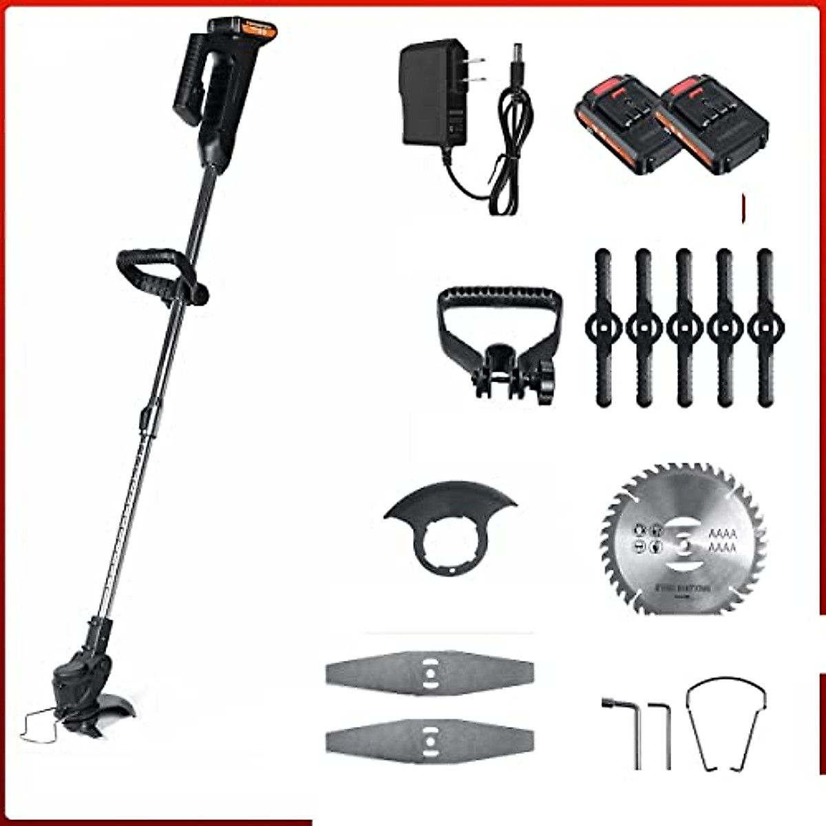 Cordless Electric Lawn Mower & Trimmer - 1800W Power, Battery Included