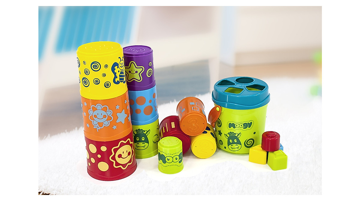 Miniland Giantte Moogy Stacking Buckets Set for Kids | Fun & Educational