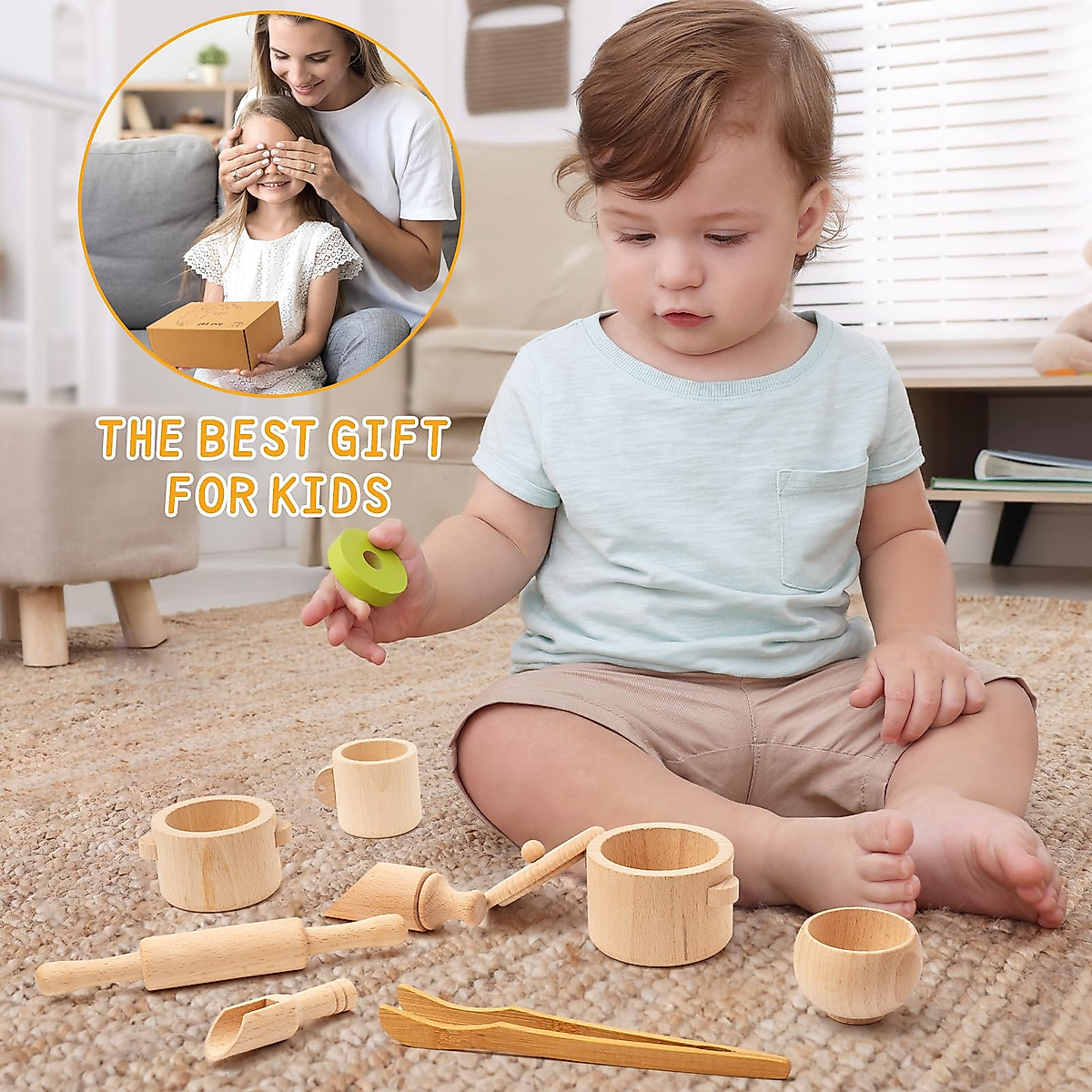 Wooden Sensory Bin Tools for Toddlers Montessori Play Sets