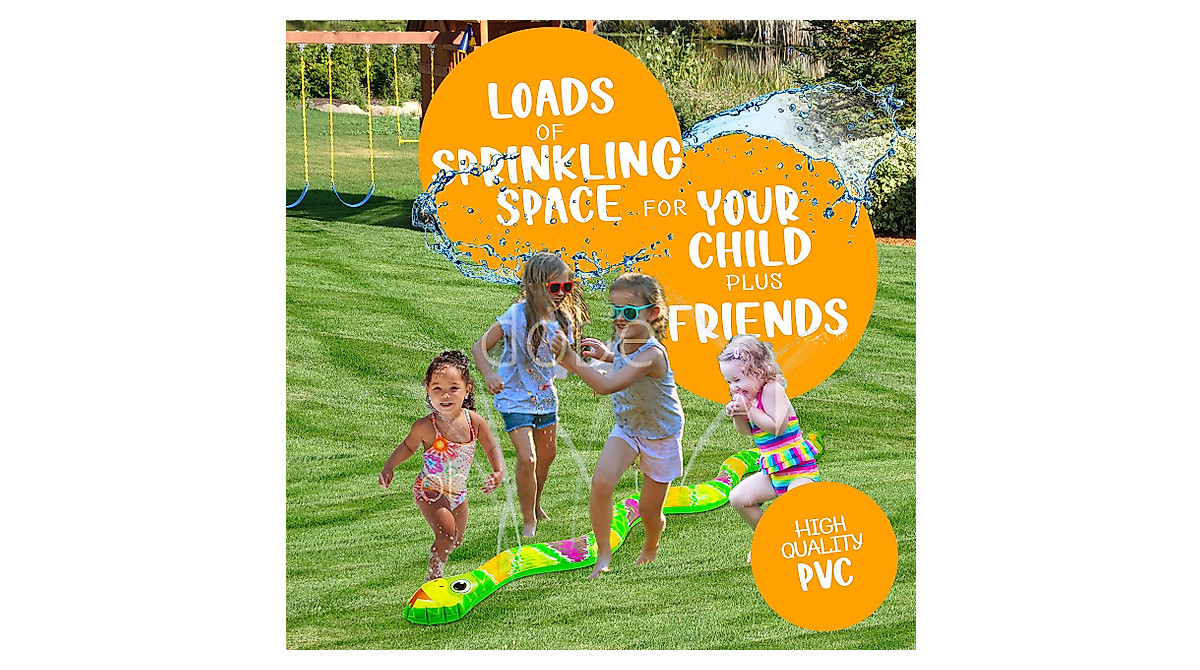 Splashin'kids Large Snake Sprinkler for Outdoor Summer Fun