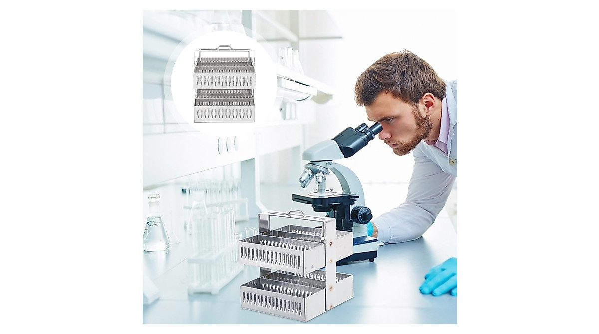 iplusmile 30-Position Microscope Slides Rack - Durable & Portable
