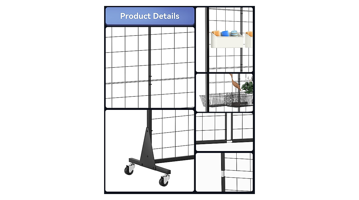 Blasinc Gridwall Display Stand - Durable & Movable Rack