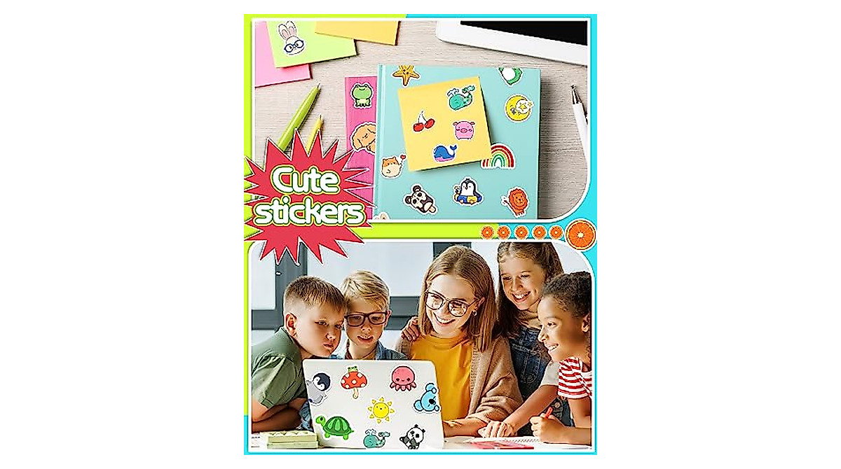 Cute 600 Pcs Stickers for Kids & Teens - Waterproof Decor