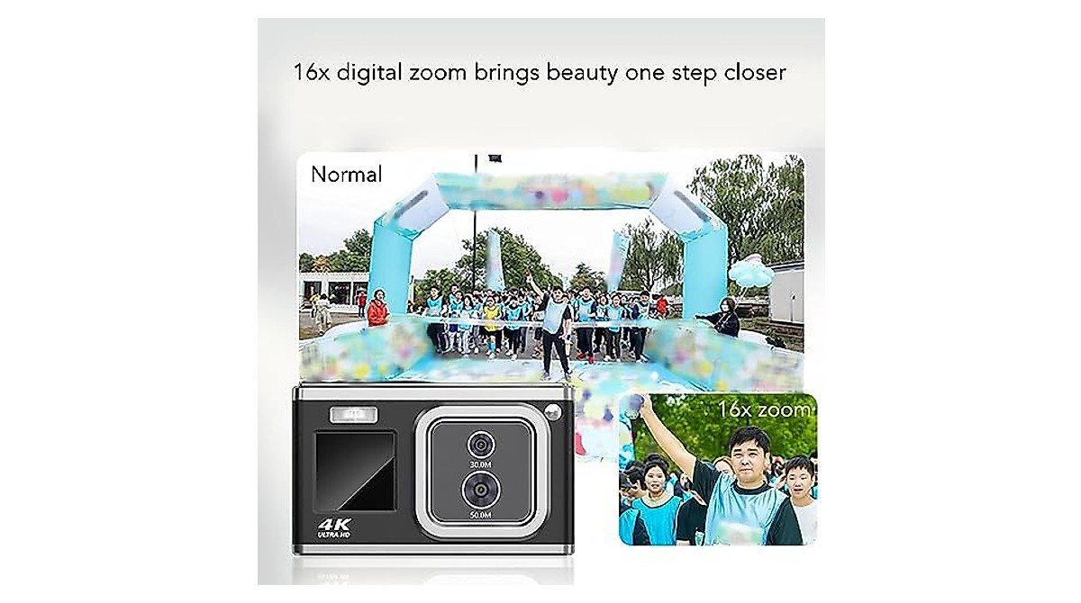 HD 4K Digital Camera with Dual Lens & Screens