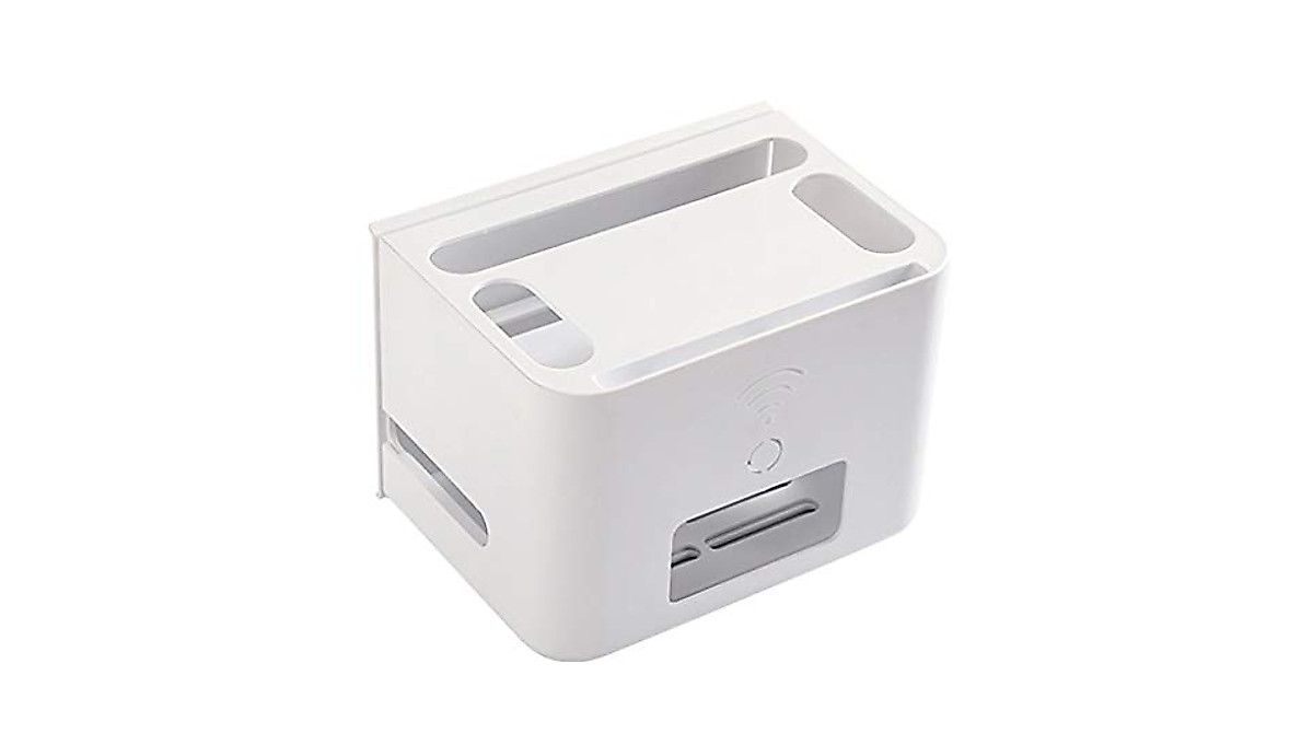 Wall-Mounted Floating Shelves with Surge Protector & Cable Management
