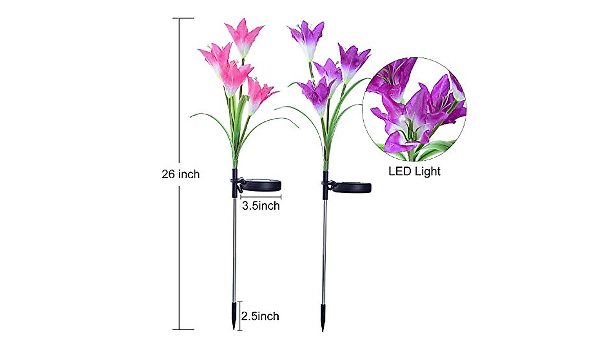 Lily Flower Solar Powered Garden Stake Light Multi-color Change LED Li – Love the Print Lily Flower Solar Powered Garden Stake Light Multi-color Change LED Li – Love the Print
