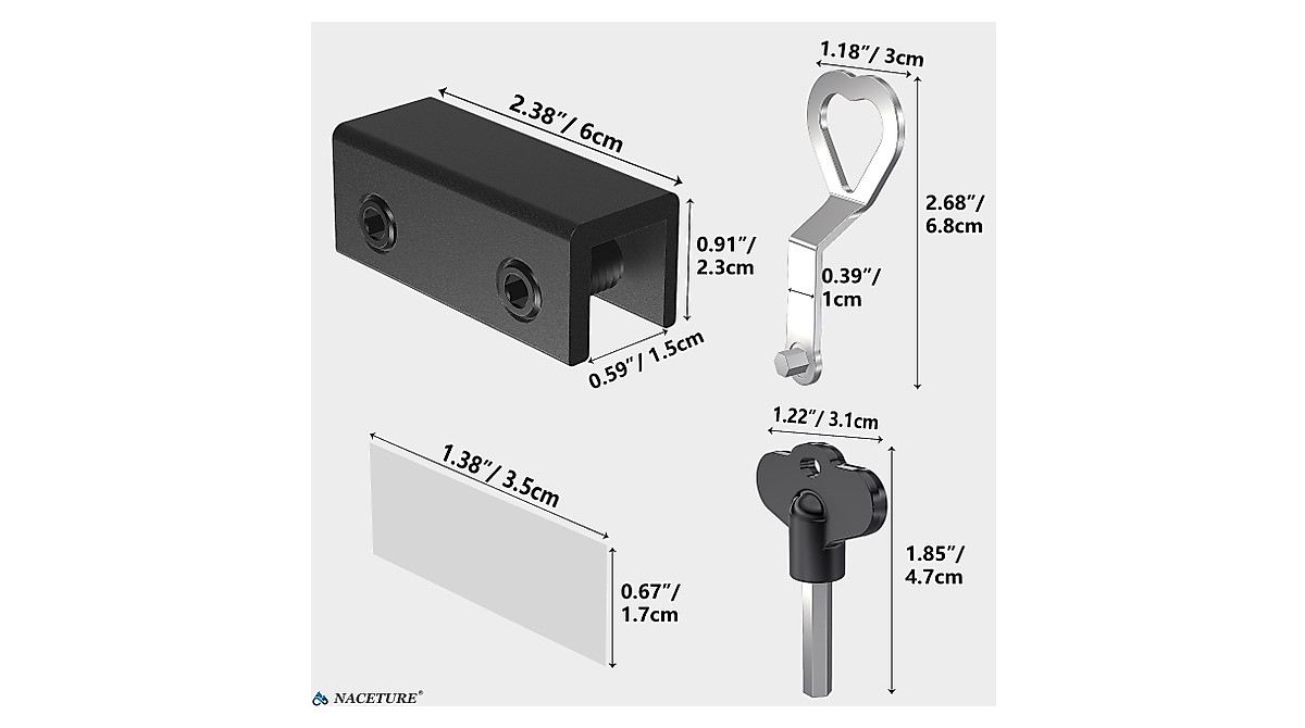 4 Pack Window Locks Door Security Bar for Vertical & Horizontal Sliding ...