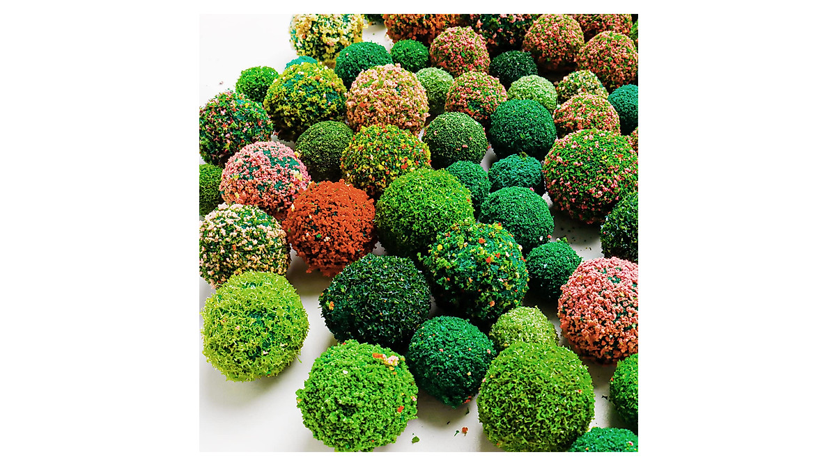 90 Pcs Miniature Bush Trees for Diorama & Model Railroads