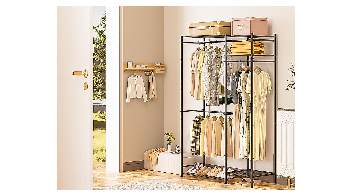 Neprock Portable Closet: Durable Clothes Rack with Shelves
