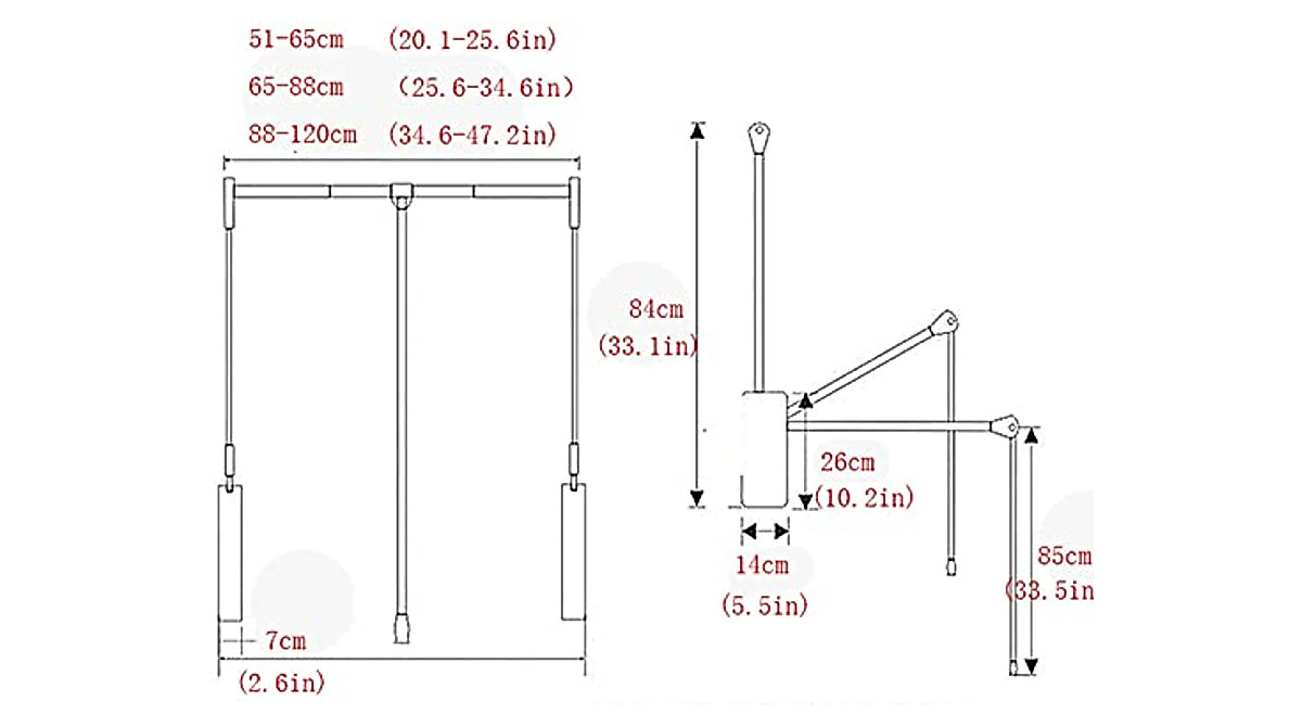 YAOJIA Pull Down Closet Rod - Adjustable Heavy Duty Wardrobe System