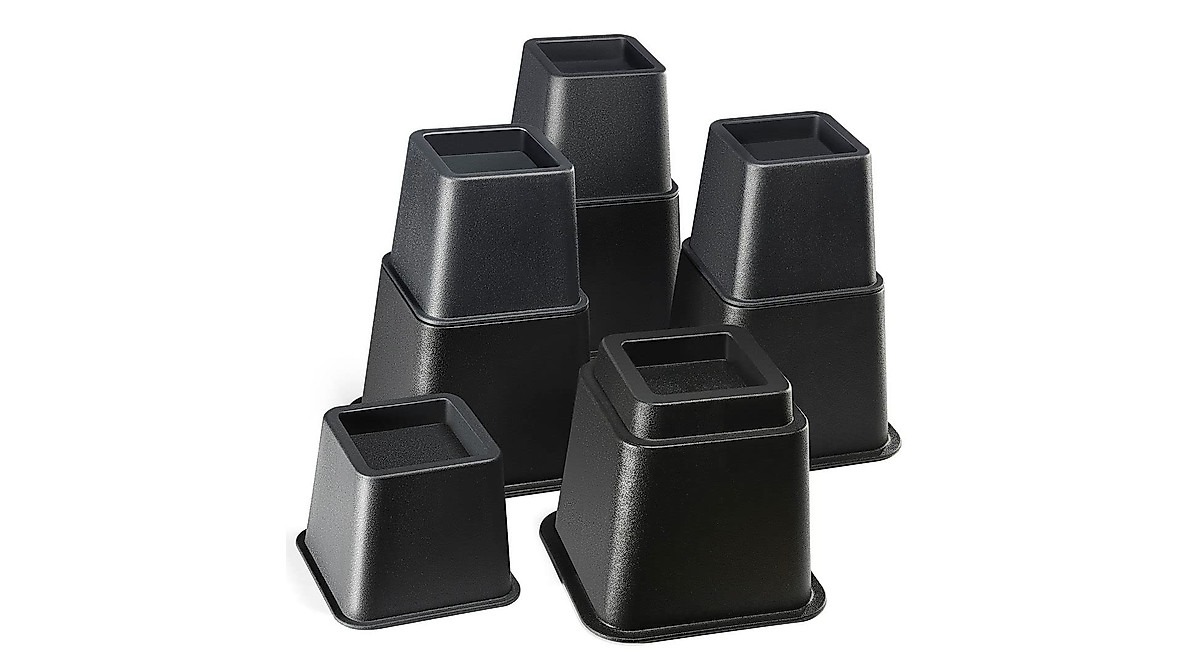 Adjustable Bed Risers - Stackable Furniture Lifts for Storage & Comfort
