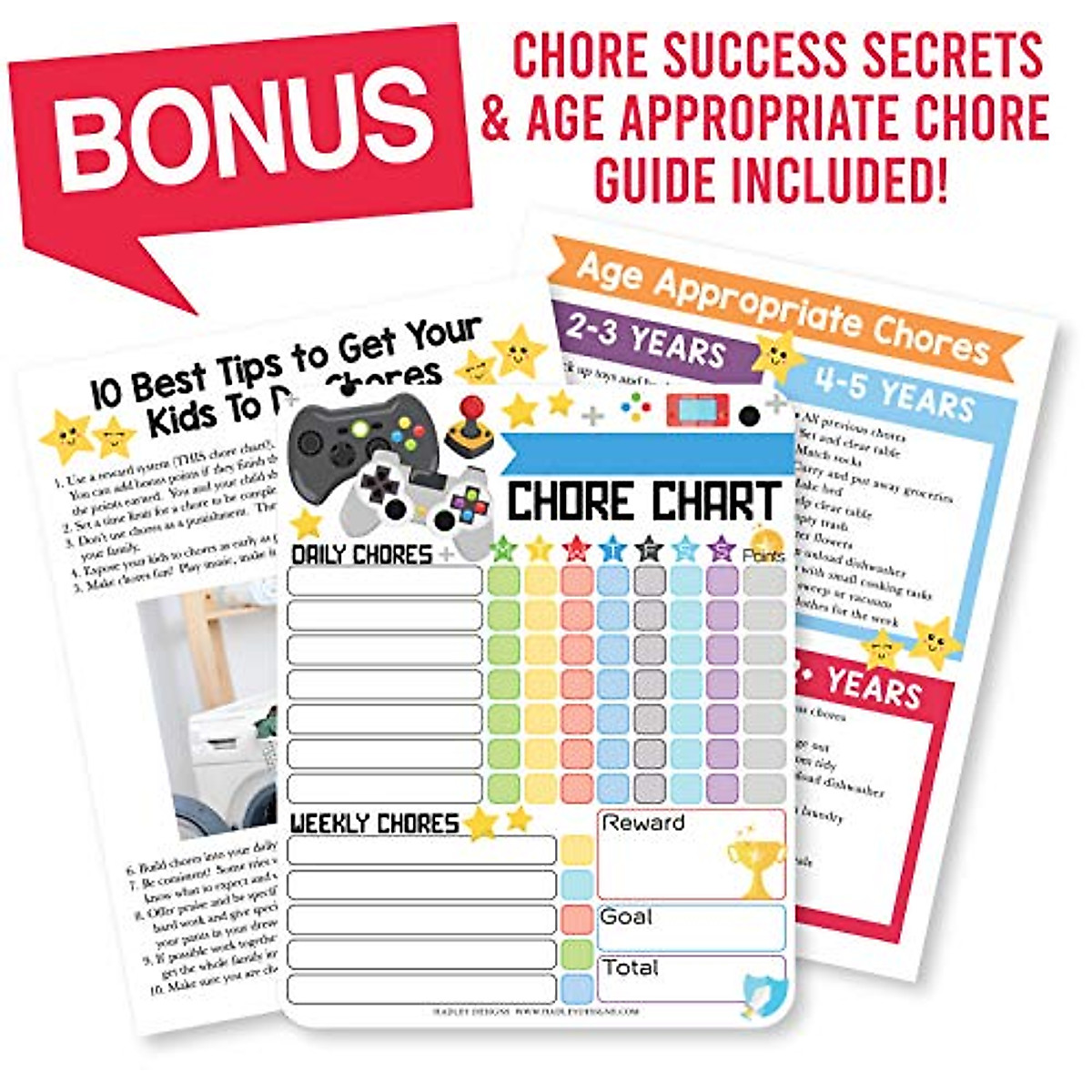 Video Games Magnetic Chore Chart for Kids - Rewards & Fun