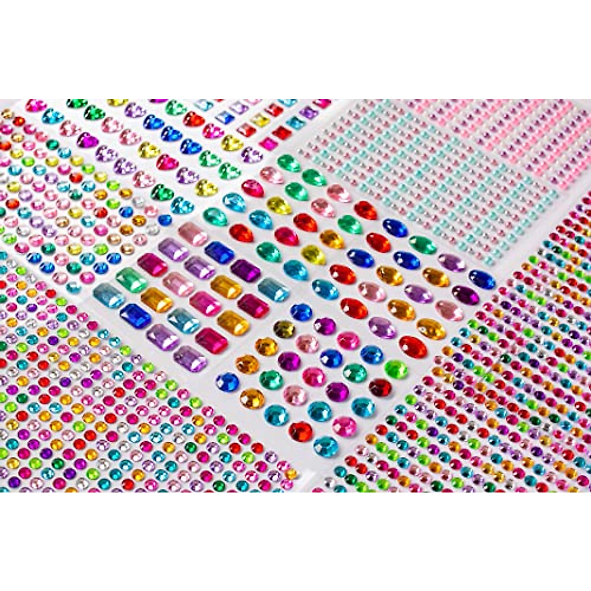 2200+ Gem Stickers for Crafts | Glitter & Rhinestone Self-Adhesive Jewels