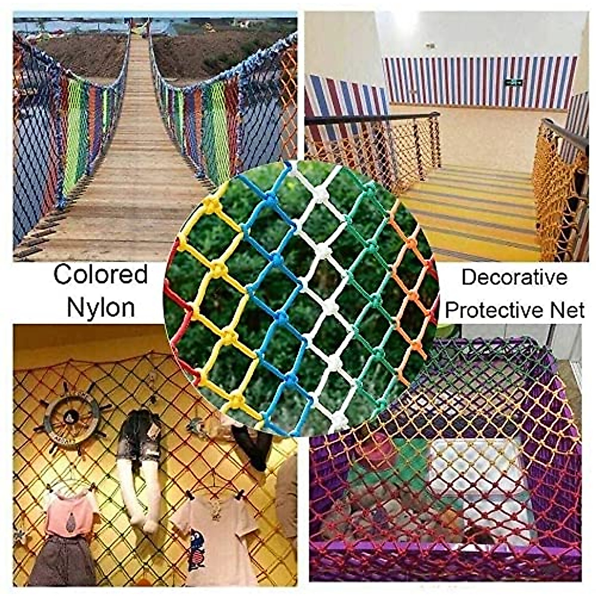 Colorful Outdoor Rope Net for Safety & Decor