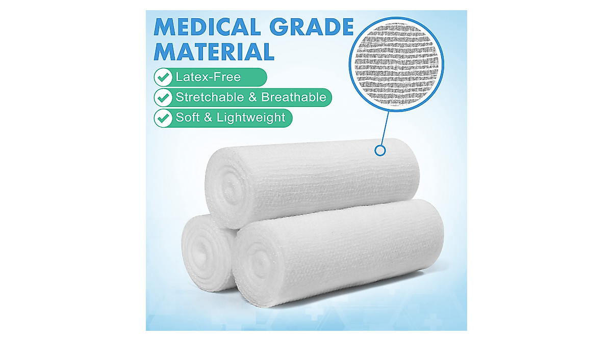 LotFancy 48-Count Gauze Bandage Rolls - Medical First Aid