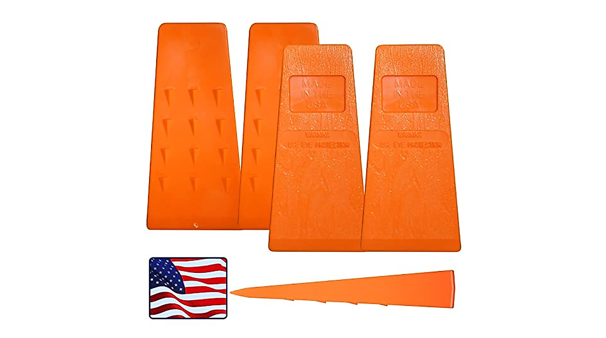5.5Inch Tree Felling Wedge Chain Saw Logging Supplies Cutting Wood Splitting Tree Cutting Wedge Spiked Logging Tool For Chainsaw