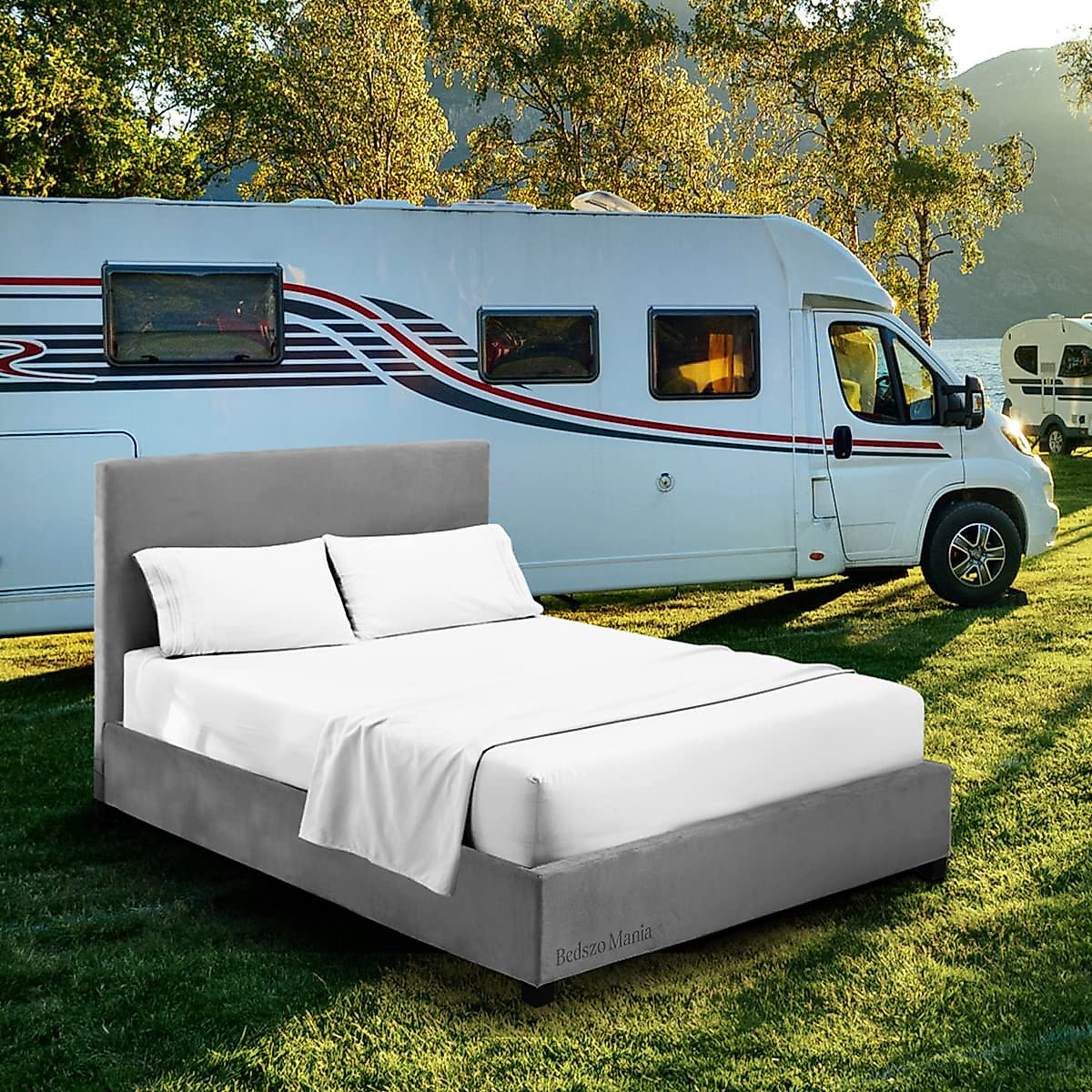 RV Bunk Sheet Set - 30 x 80 White Cotton for Cot Bunk Bed