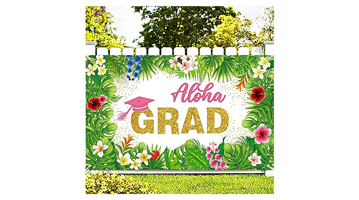 Tropical Aloha Graduation Backdrop 2023 | Perfect Party Decor