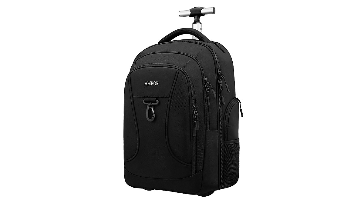 AMBOR Waterproof Rolling Backpack for Travel & Work
