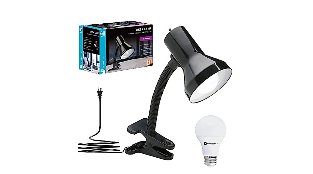 Xtricity Clip-On Desk Lamp with Adjustable Gooseneck - Bright LED Light