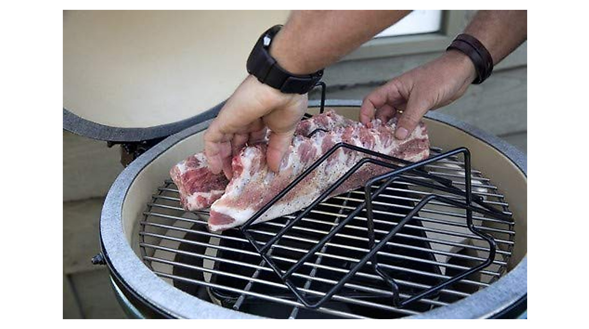 Mydracas BBQ Rib & Roast Rack for Large Grills - Versatile 2-in-1 Accessory