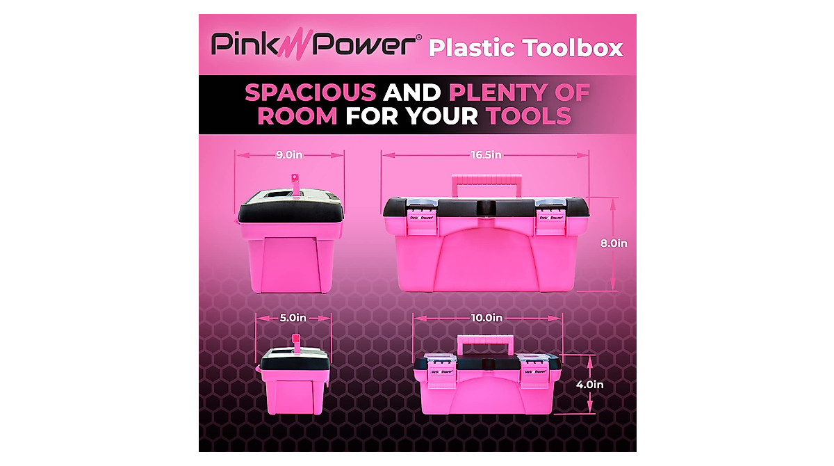 Pink Power Tool Box - Perfect Storage for Crafts & Tools