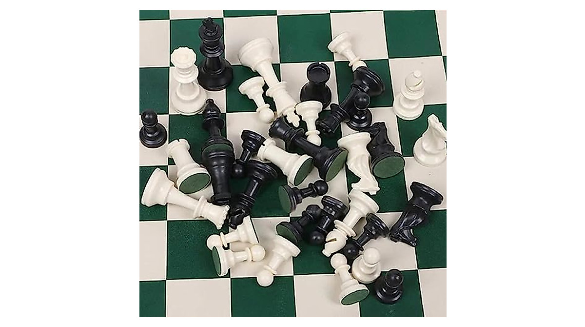Portable Chess Checkers Set - Travel 2 in 1 Game