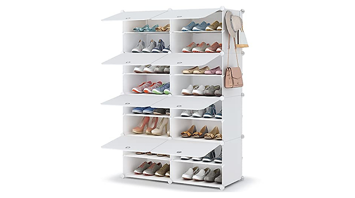 HOMIDEC 8 Tier Shoe Storage Cabinet - Organize 32 Pairs Effortlessly