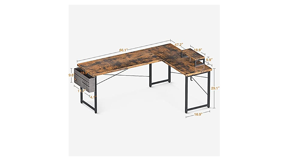 ODK L Shaped Desk - Space-Saving Corner Computer Desk for Home & Gaming