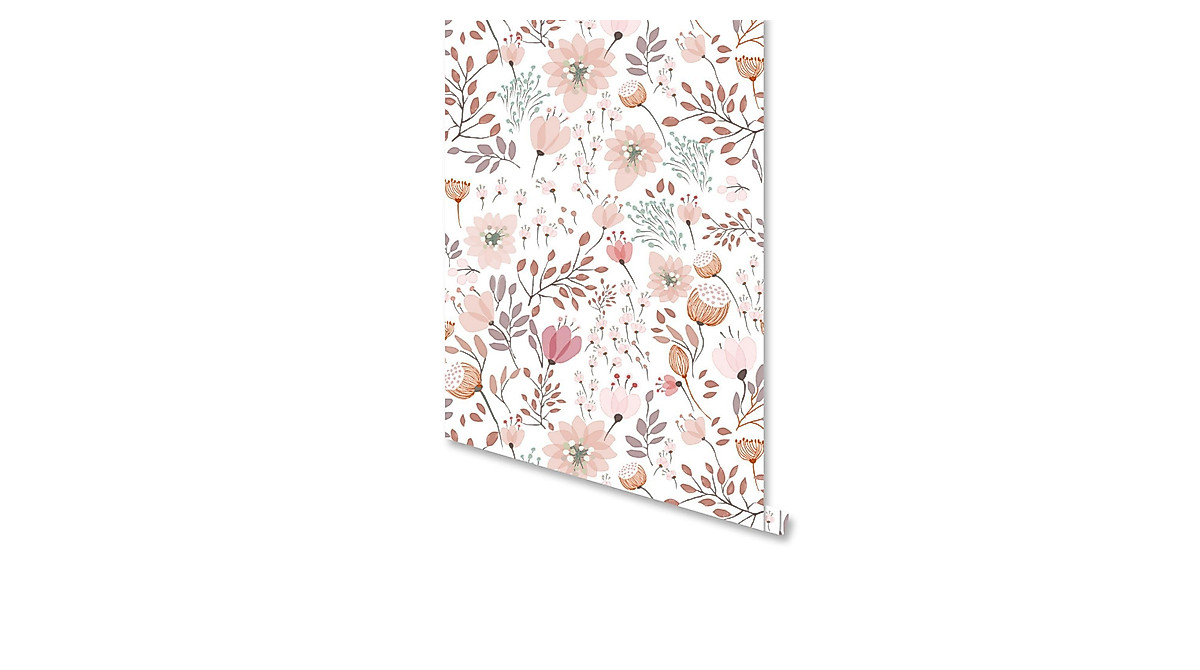 Pink Floral Peel & Stick Wallpaper | Boho Removable Contact Paper