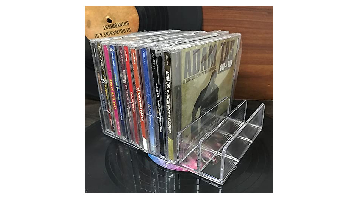 Clear Acrylic CD Holder - Organize Up to 14 CDs Effortlessly