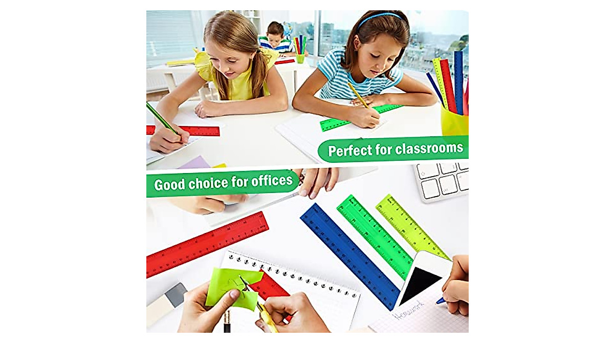 Winspeed 20 Pack Color Ruler - Flexible 12 Inch Measuring Tool