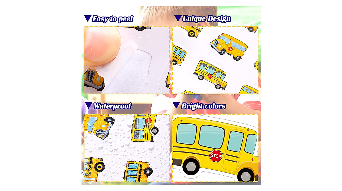 480 Cute Yellow School Bus Stickers for Kids & Teachers