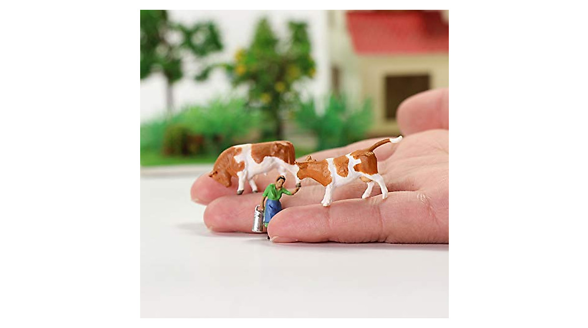 HO Scale Animals 36-Piece HO Scale Farm Animal Set - Cows & Figures For Model Train Layouts (1:87 Scale) HO Scale Farm Animal Figures 1:87 - View #6